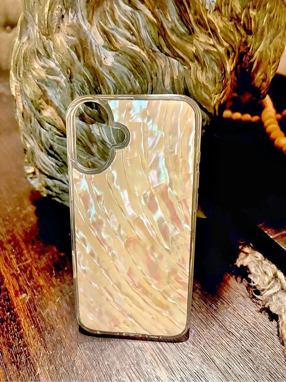 Iridescent Abstract abalone IPhone 16 plus cell phone Case